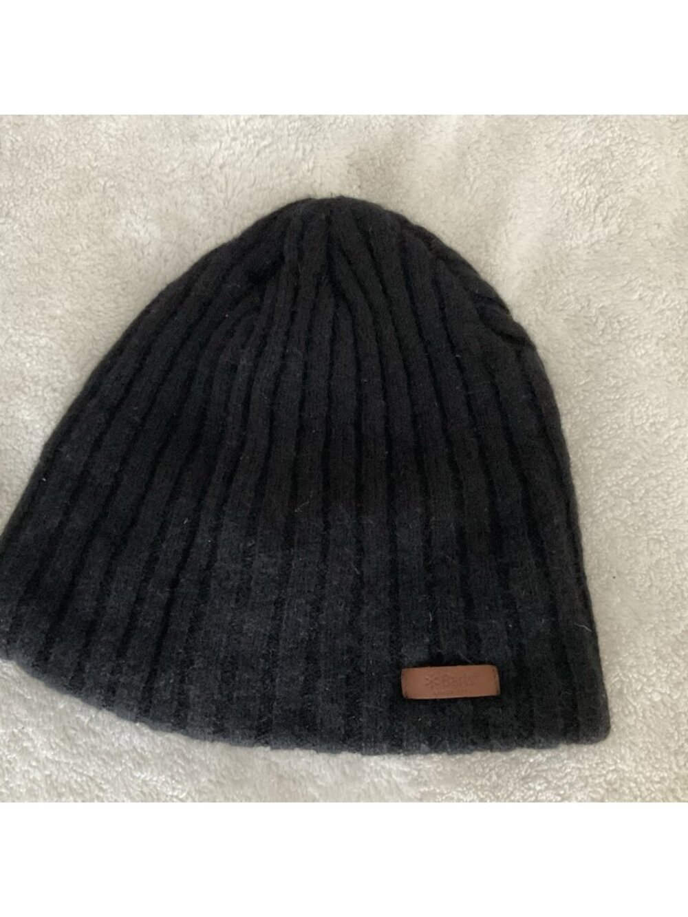 Barts Haakon Beanie Hat Unisex Black One Size 100% Lambswool Knit
